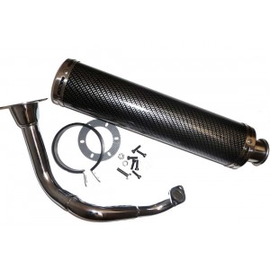 Auspuh 150cc 100x420mm karbonski sa hromiranom cevi   Auspuh 150cc 100x420mm karbonski sa hromiranom cevi